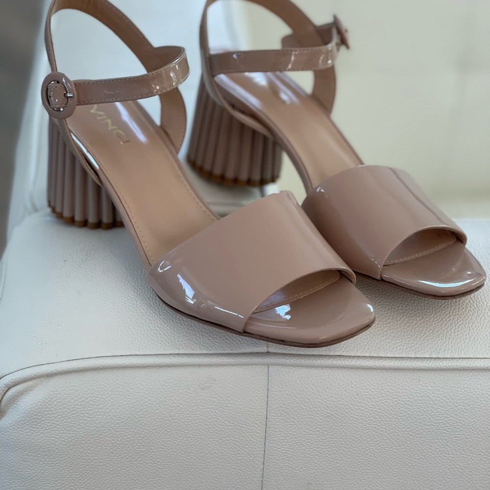 Elegant Vici Leather Women's Tan Block Heel Sandals